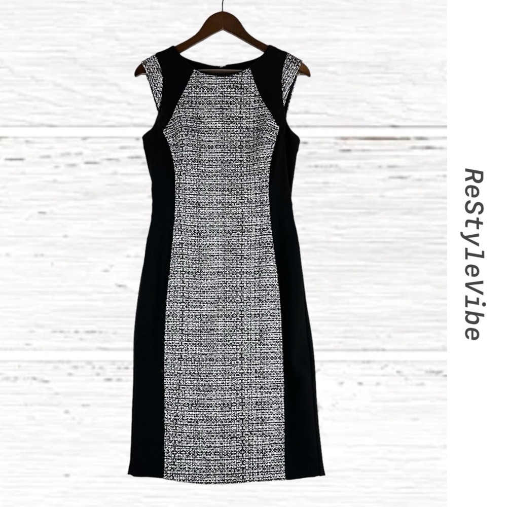 WHITE HOUSE BLACK MARKET Women’s Size 6 Dress Sheath Tweed Lined Knee Length